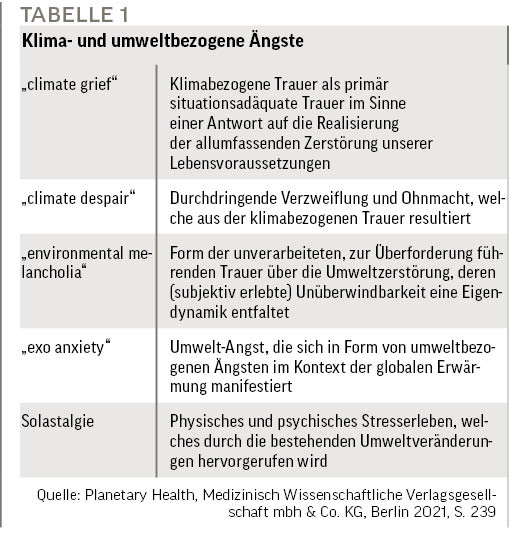 Tabelle 1: Klima- und umweltbezogene Ängste
