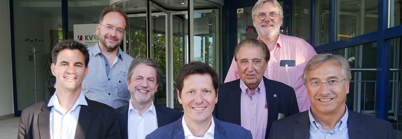 Der Vorstand der neuen IFA-RLP: Dr. Markus Schöne, Stephan Buchner, Dr. Siegfried Stephan, Dr. Marcel Rähmer, San. Rat Dr. Werner Harlfinger, Dr. Christian Schamberg-Bahadori, Frank A. Fasco (v.l.).