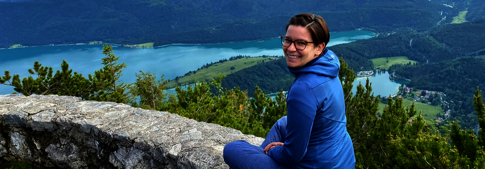 Glücklich: Katharina Kohnle wandert am liebsten in den Bergen. Hier am Herzogstand am Walchensee.